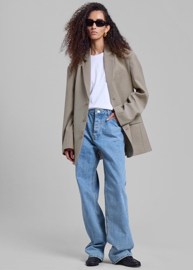 Gelso Oversized Blazer - Light Taupe Melange 4