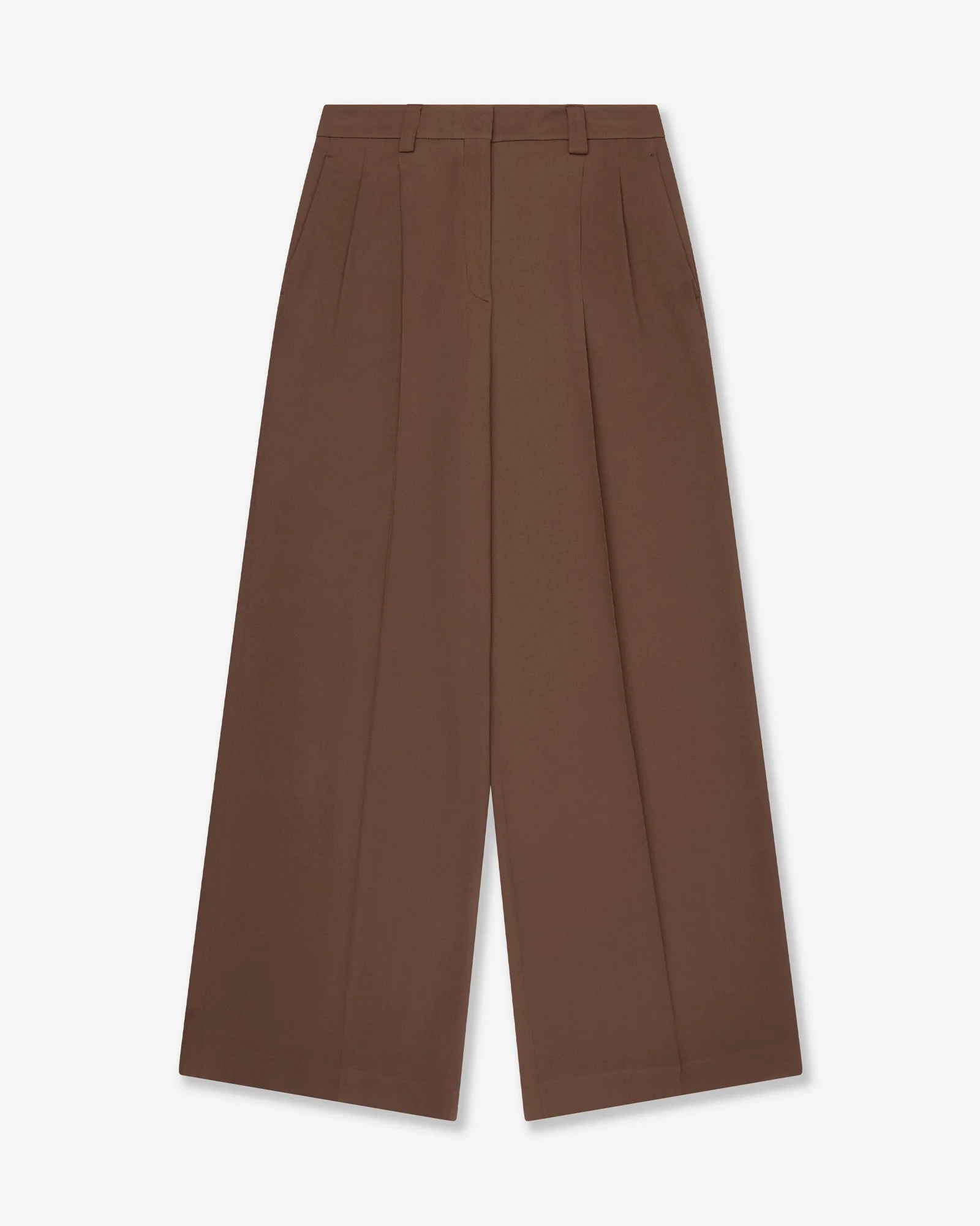 Wide fit trousers in silk-blend crêpe de chine - 1