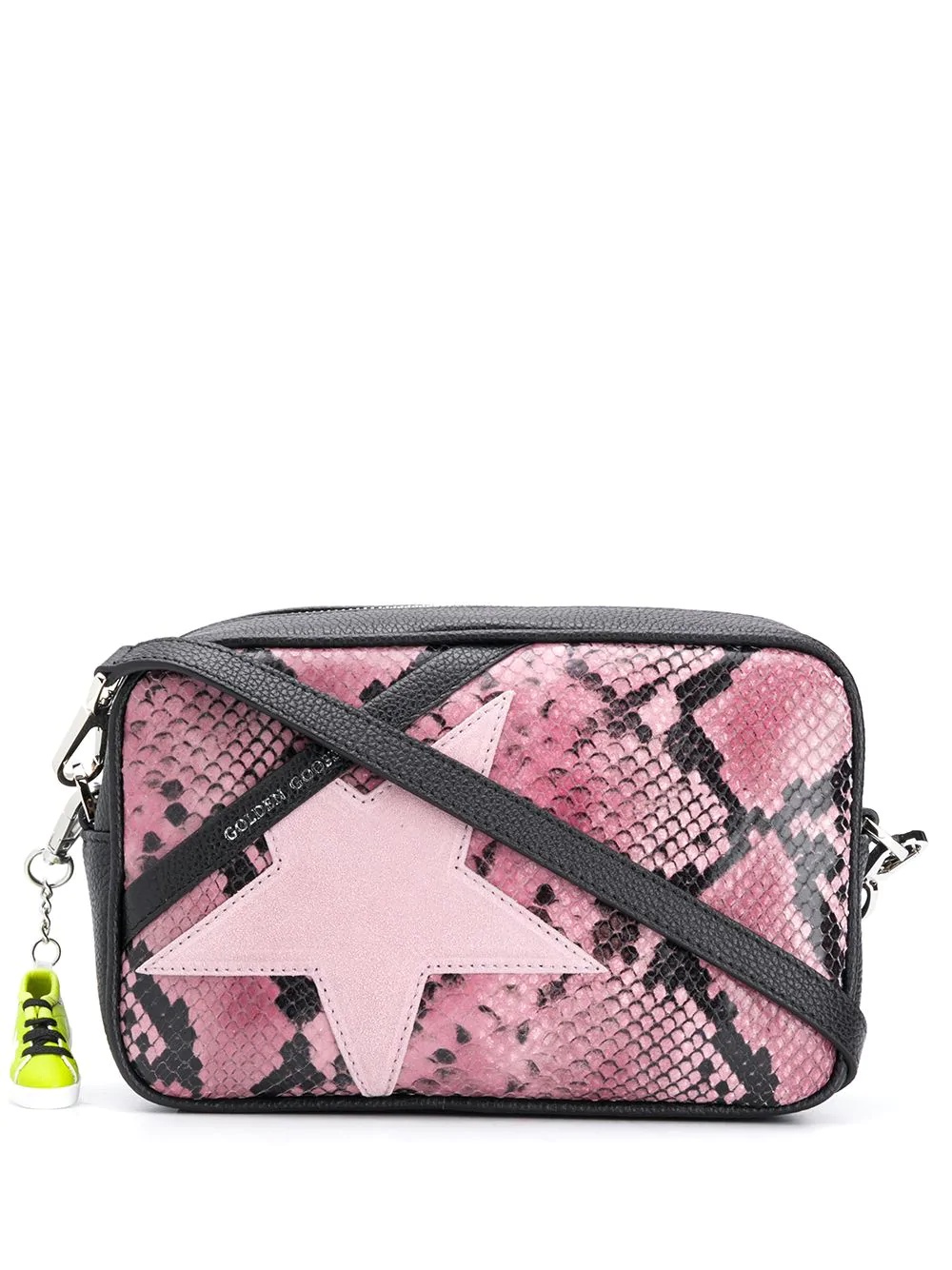 snakeskin-print star shoulder bag - 1