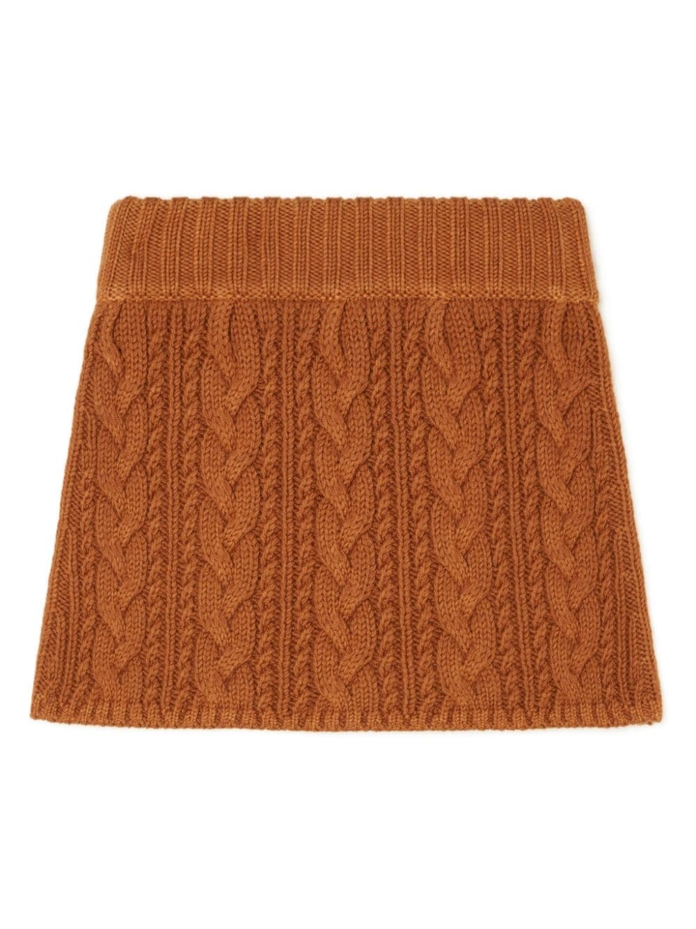 cable-knit mid-rise skirt - 6