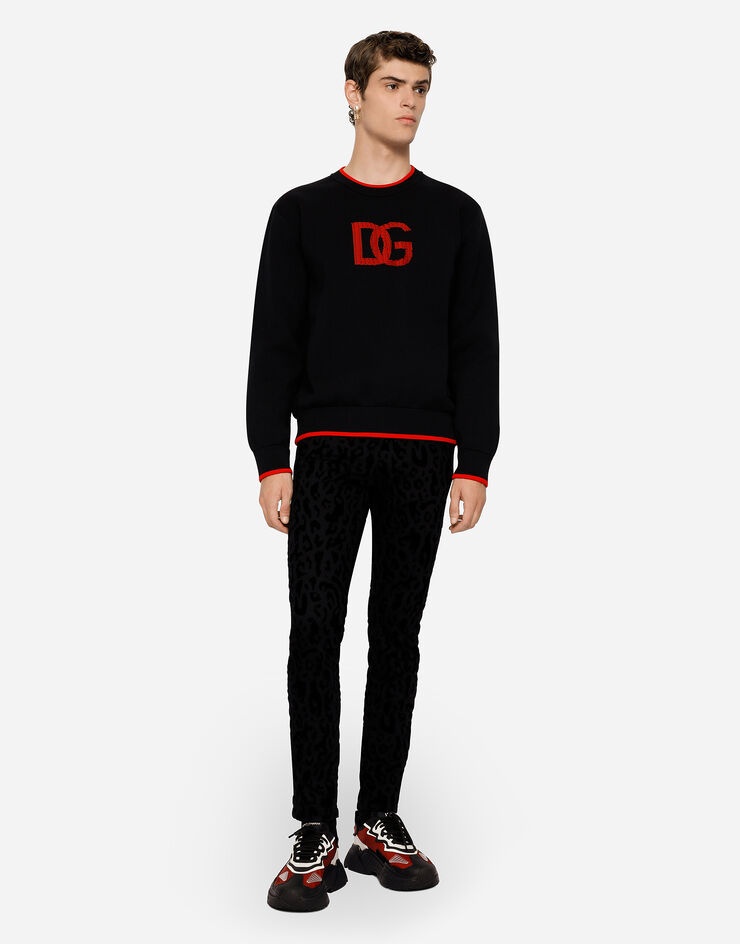 Jacquard round-neck sweater with DG logo - 5