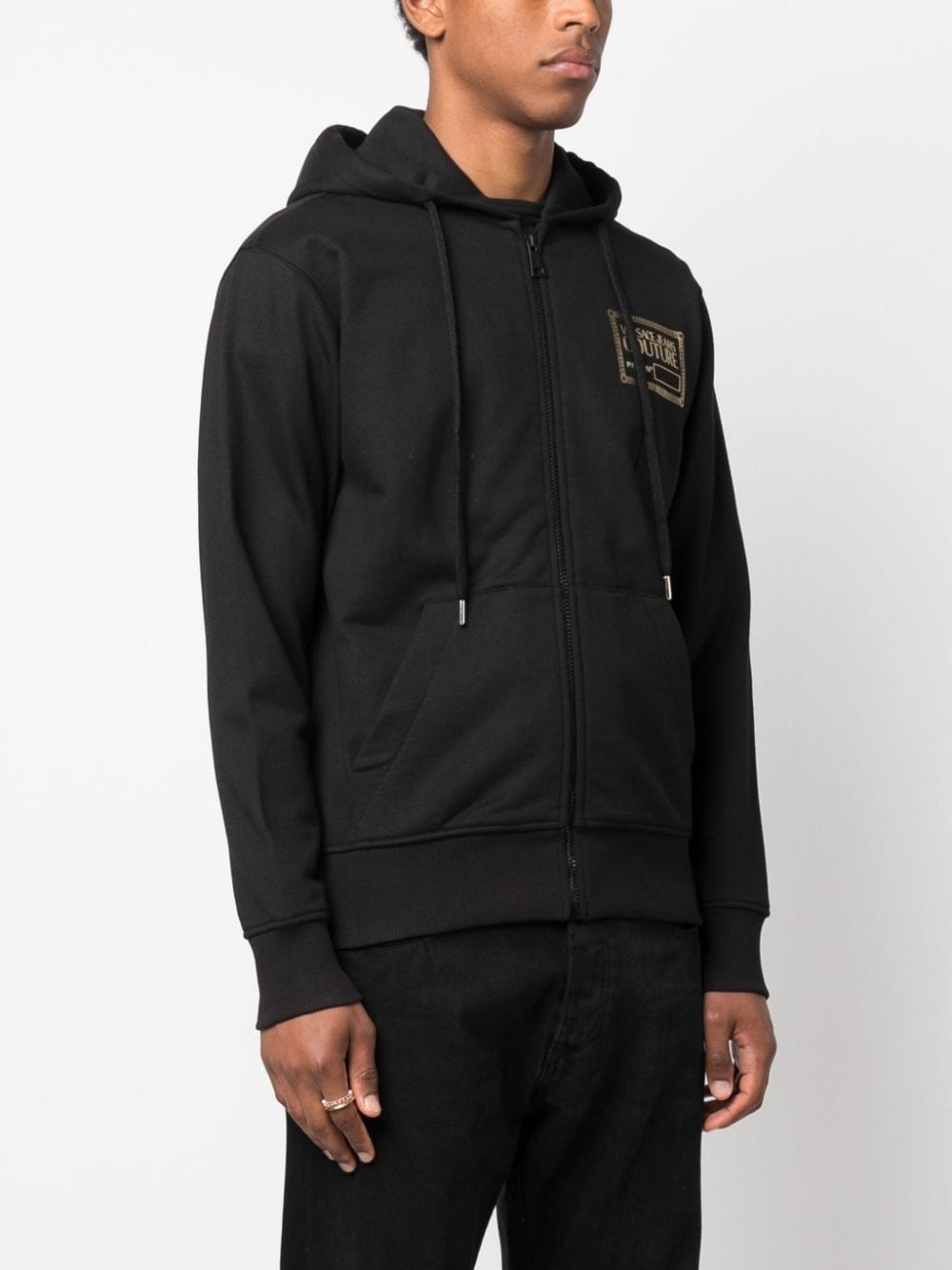 logo-print zip-up hoodie - 3