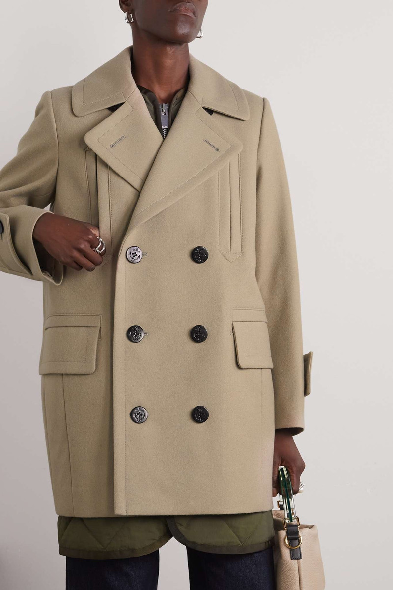 Convertible double-breasted wool-felt and quilted shell coat 3