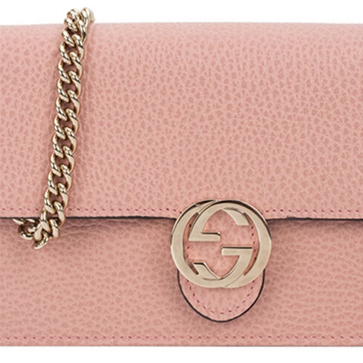 (WMNS) Gucci Logo Double G Leather WOC Chain Shoulder Messenger Bag Pink Classic 510314-CAO0G-5806 - 7