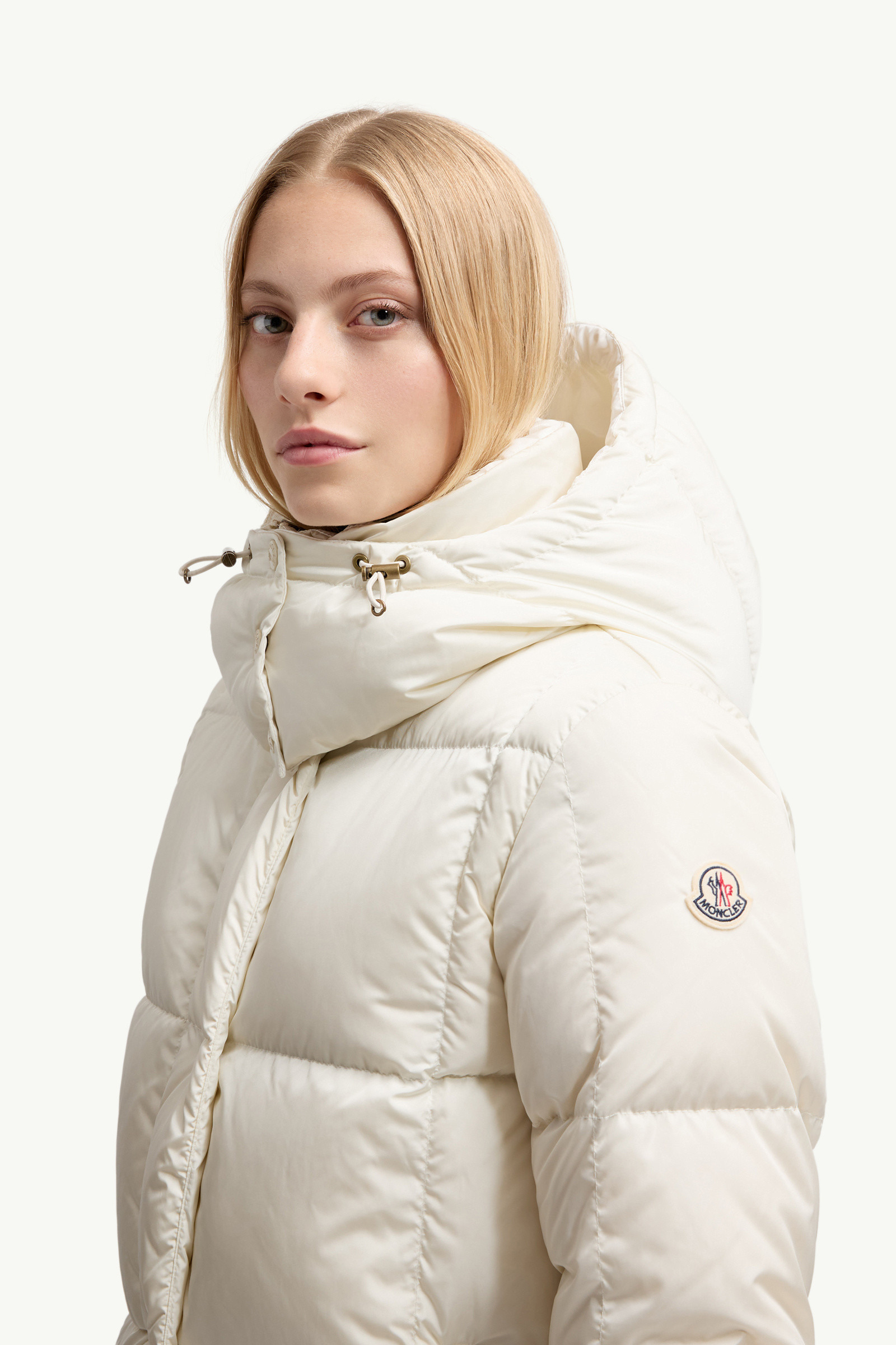 Litte Square-Quilted Hooded Long Down Jacket - 4