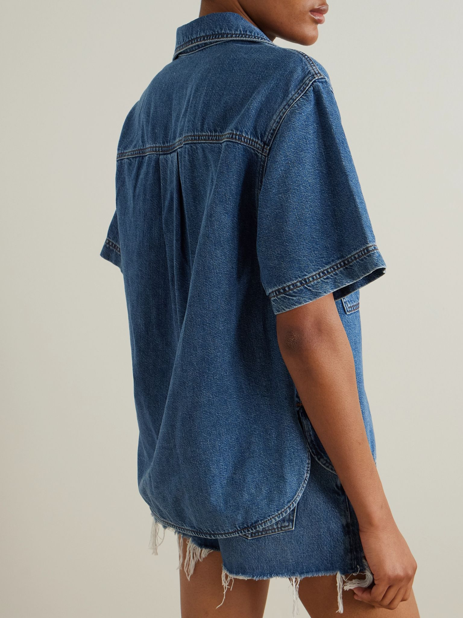 Organic denim shirt Mid denim - 4