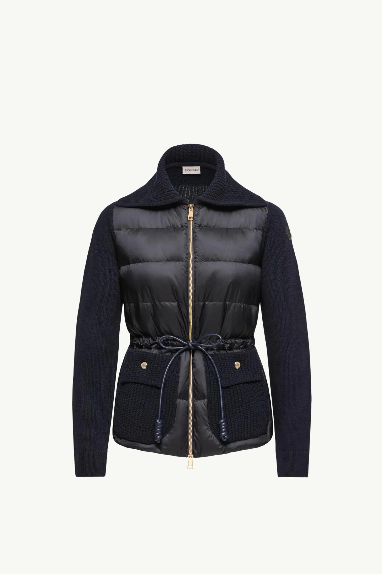 Wool & Cashmere Blend Padded Zip-Up Cardigan - 1