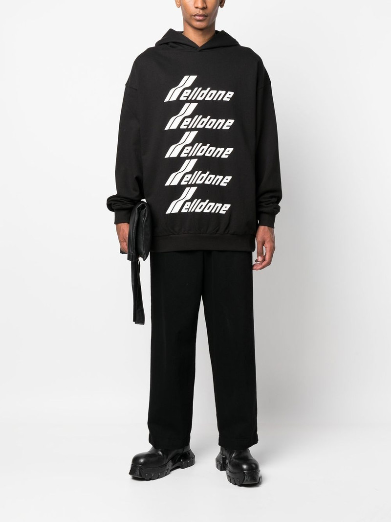 We11done logo-print cotton hoodie outlook