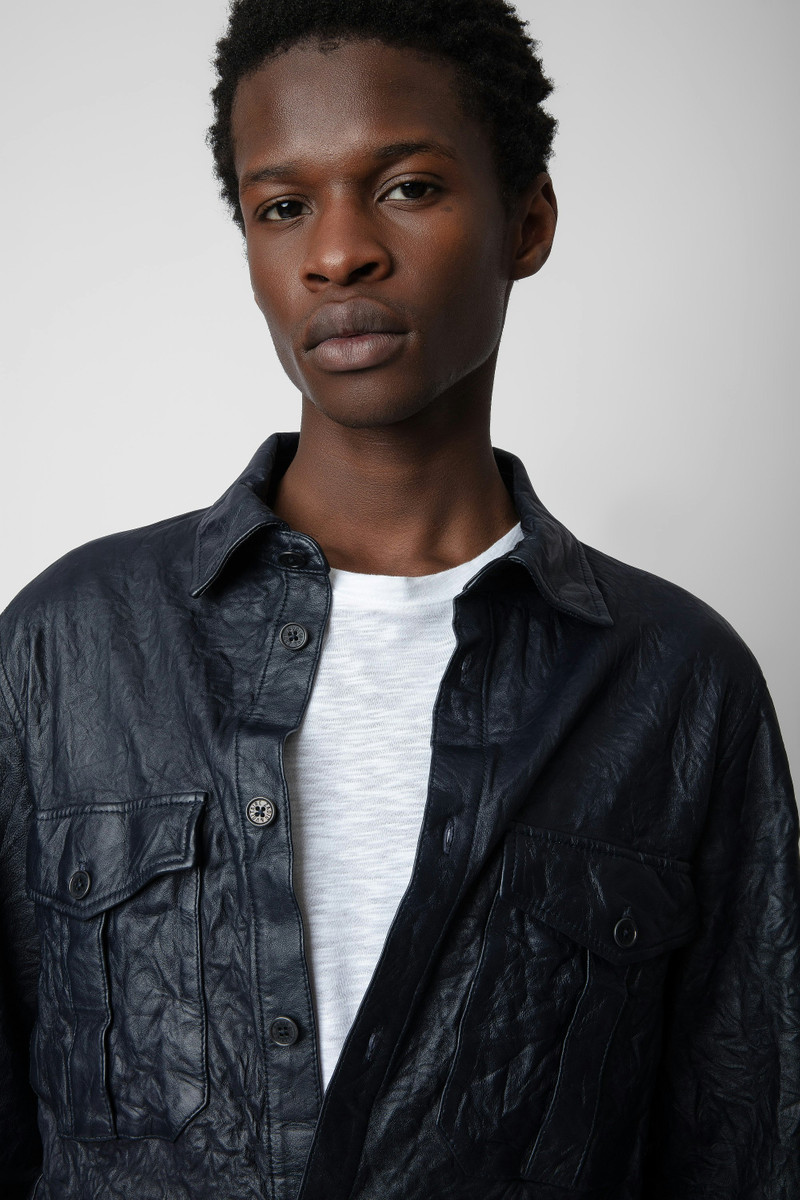 Zadig & Voltaire Taskah Crinkled Leather Shirt outlook