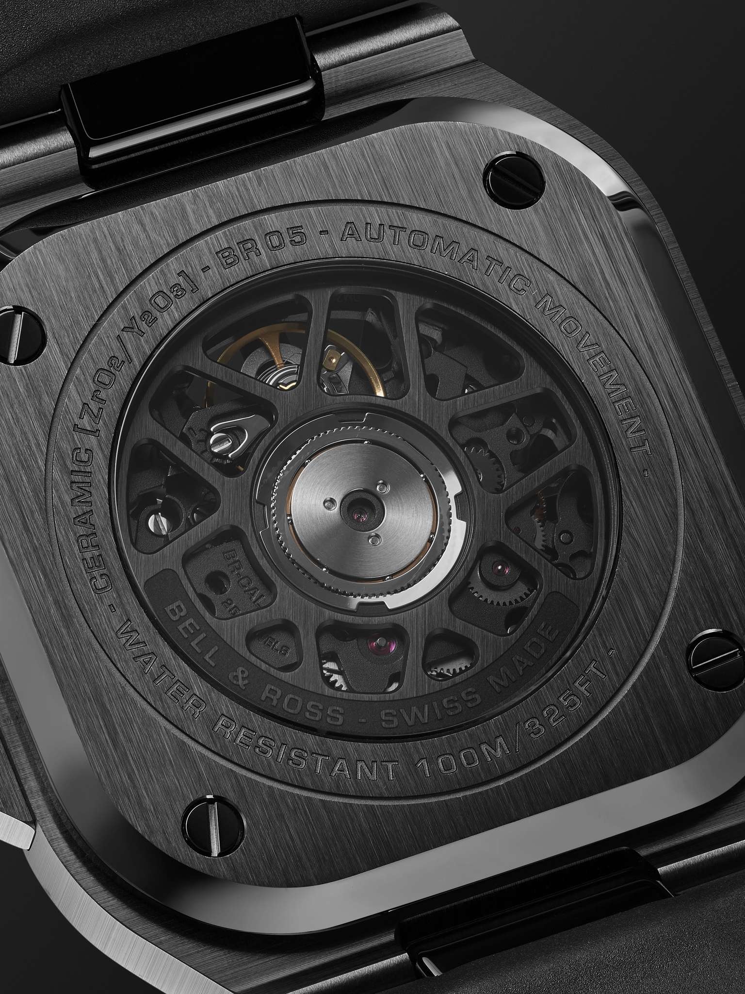 BR 05 Skeleton Automatic 41mm Black Ceramic and Rubber Watch, Ref. No. BR05A-BL-SK-CE/SRB - 3