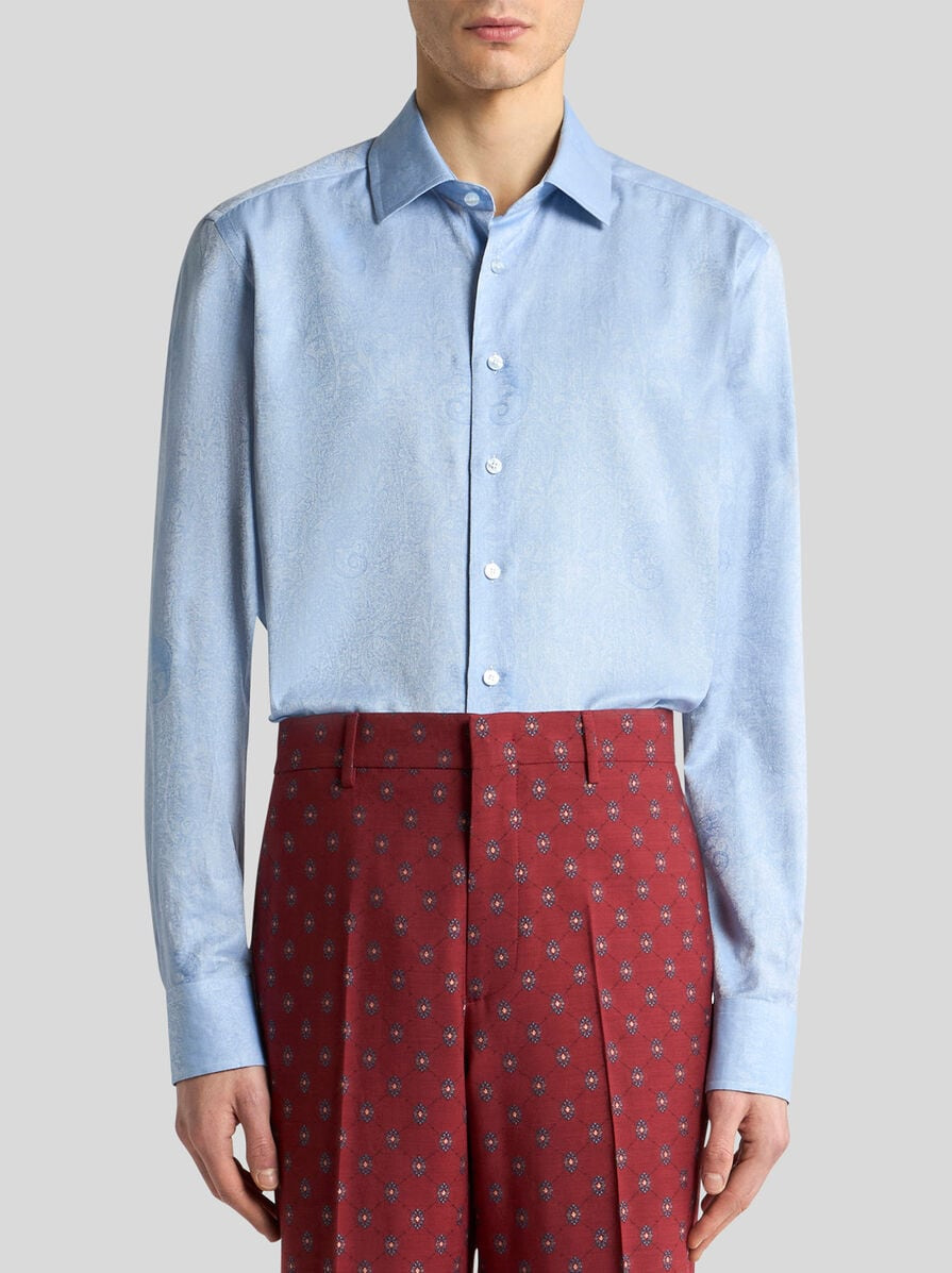 COTTON JACQUARD SHIRT WITH GECKO MOTIF - 2
