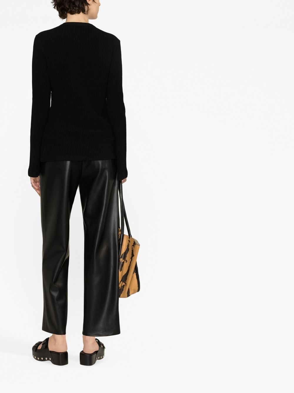 flared-sleeve ribbed-knit top - 4