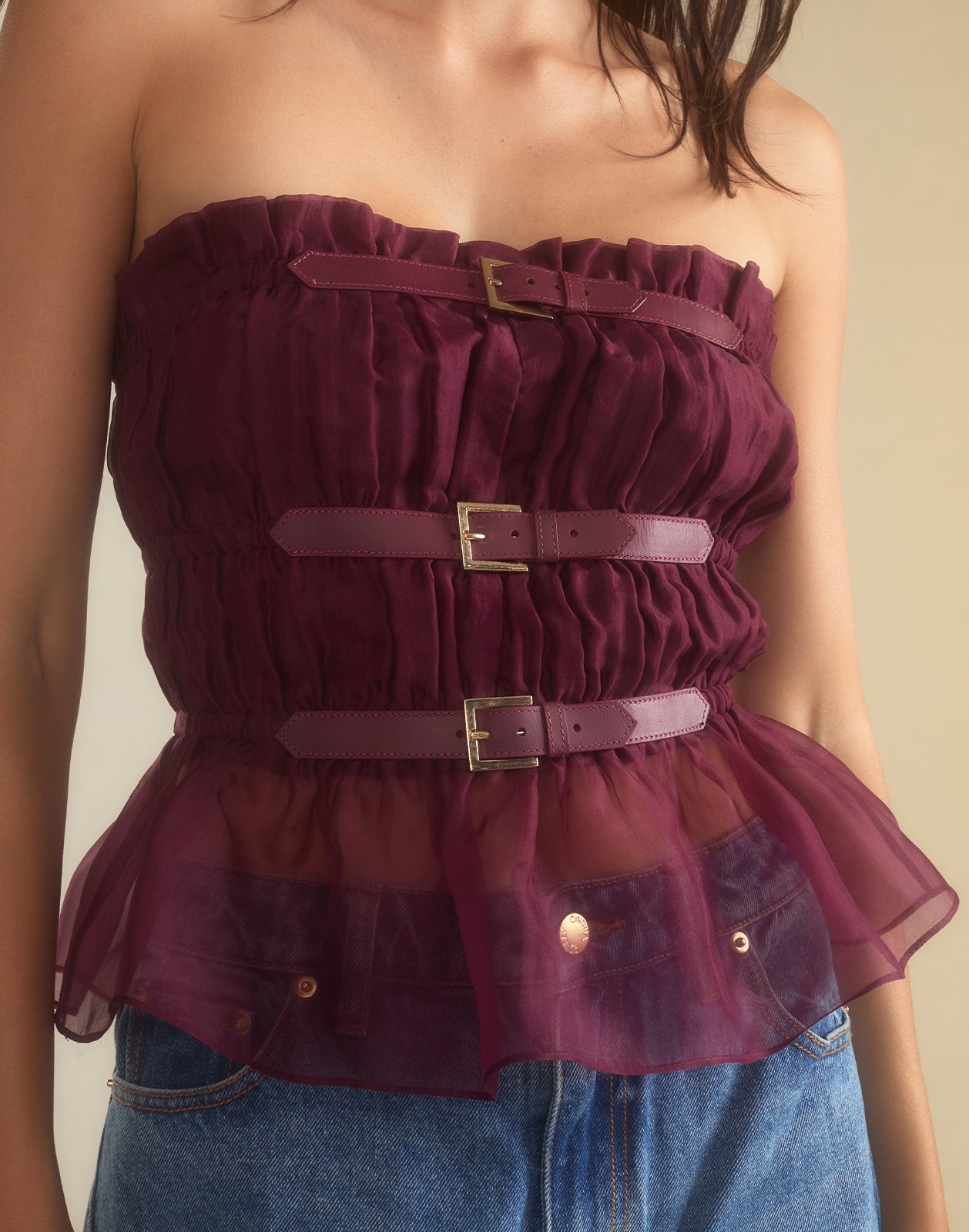 Buckle Up Silk Organza Top - 2