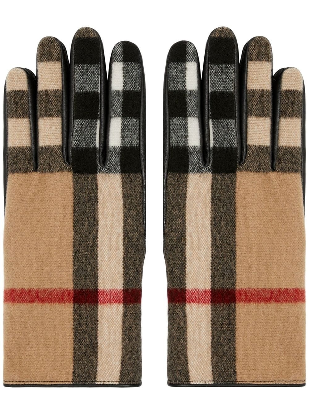 Exaggerated Check wool gloves - 1