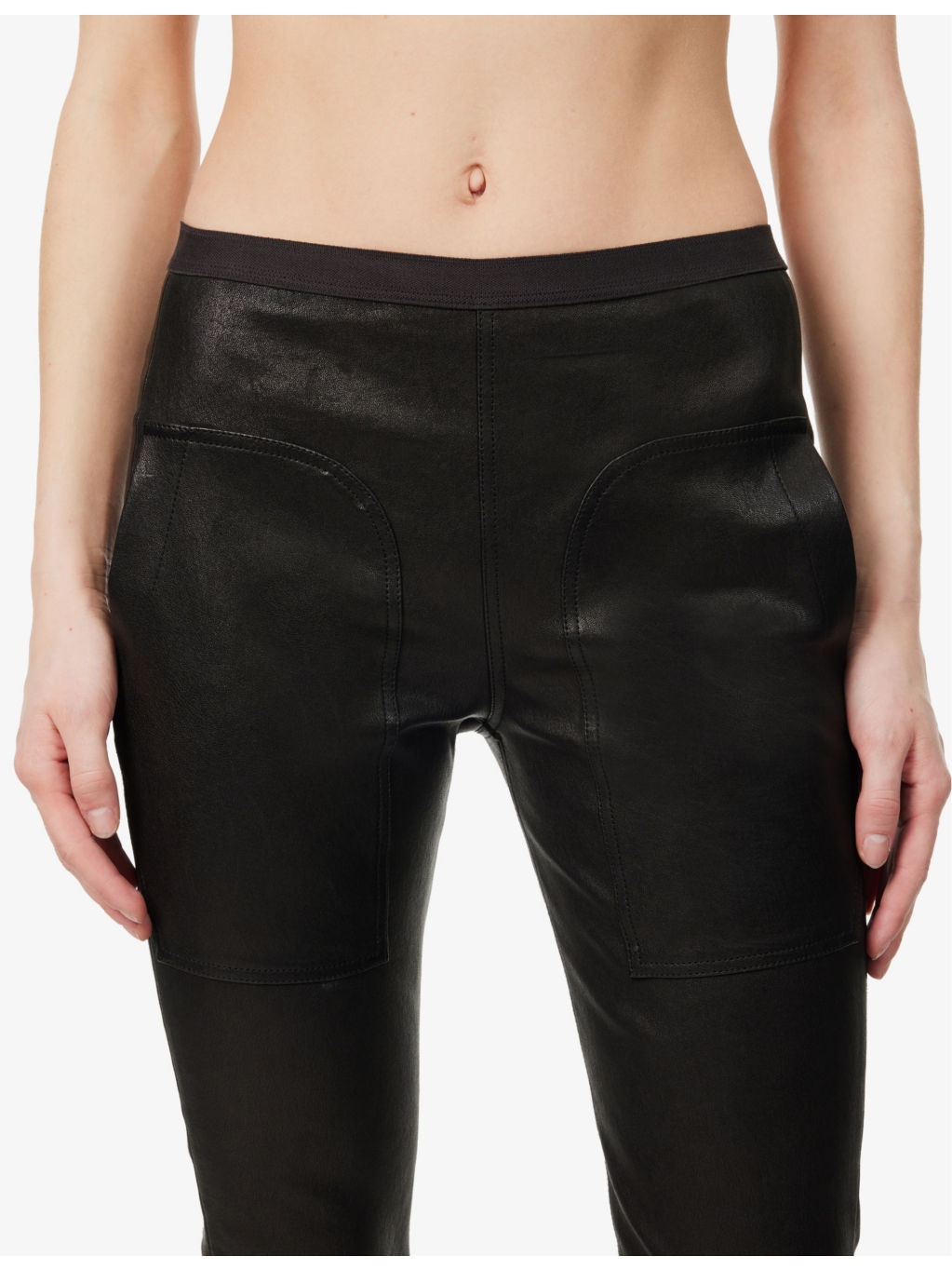Hollywood High-Rise Leather-Blend Leggings - 5