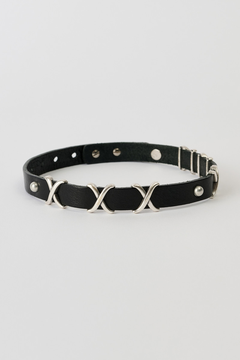 2 cm Choker Trio Cross Black Leather 1
