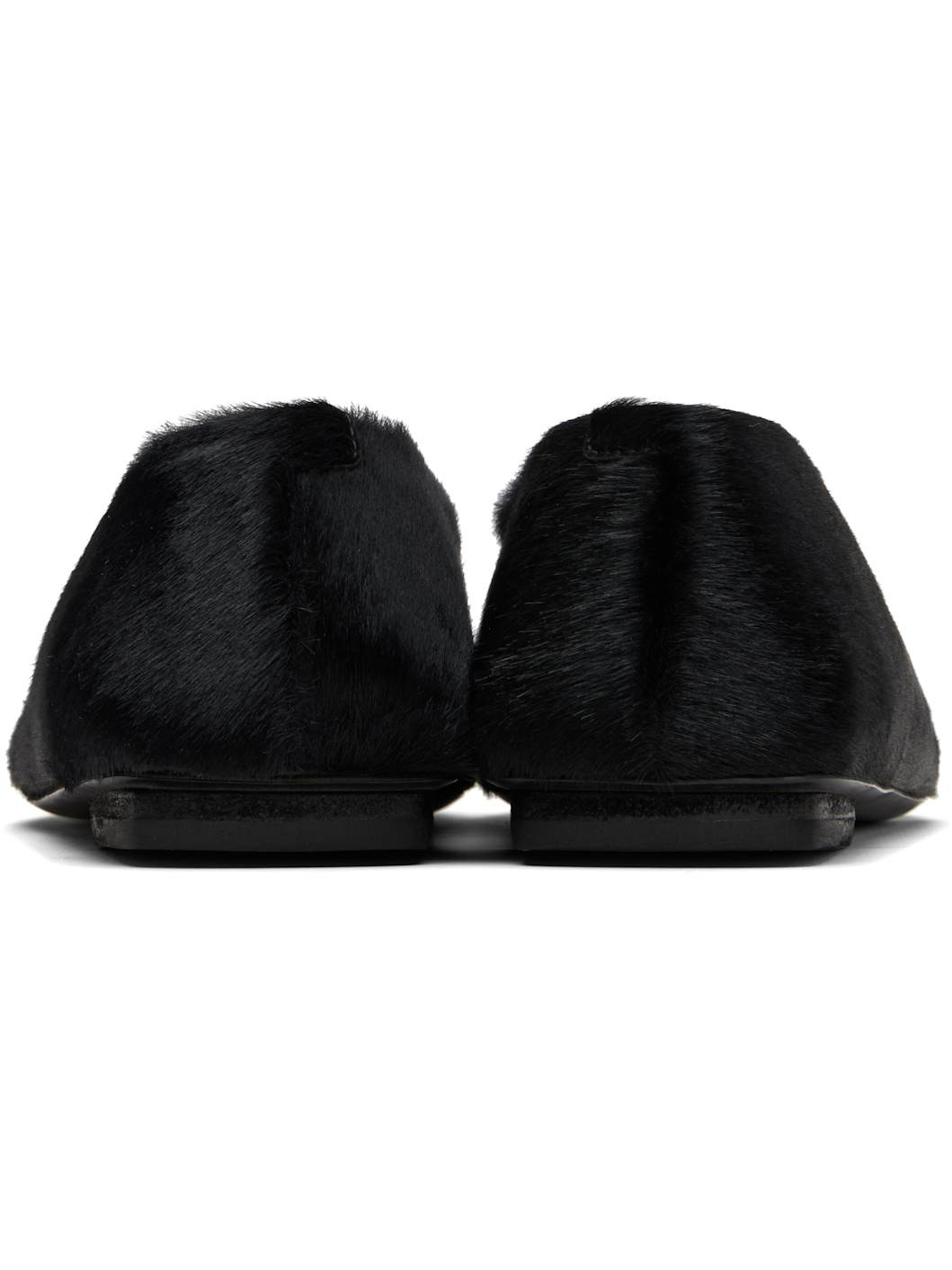 Black Ago Short Hair Ballerina Flats - 2