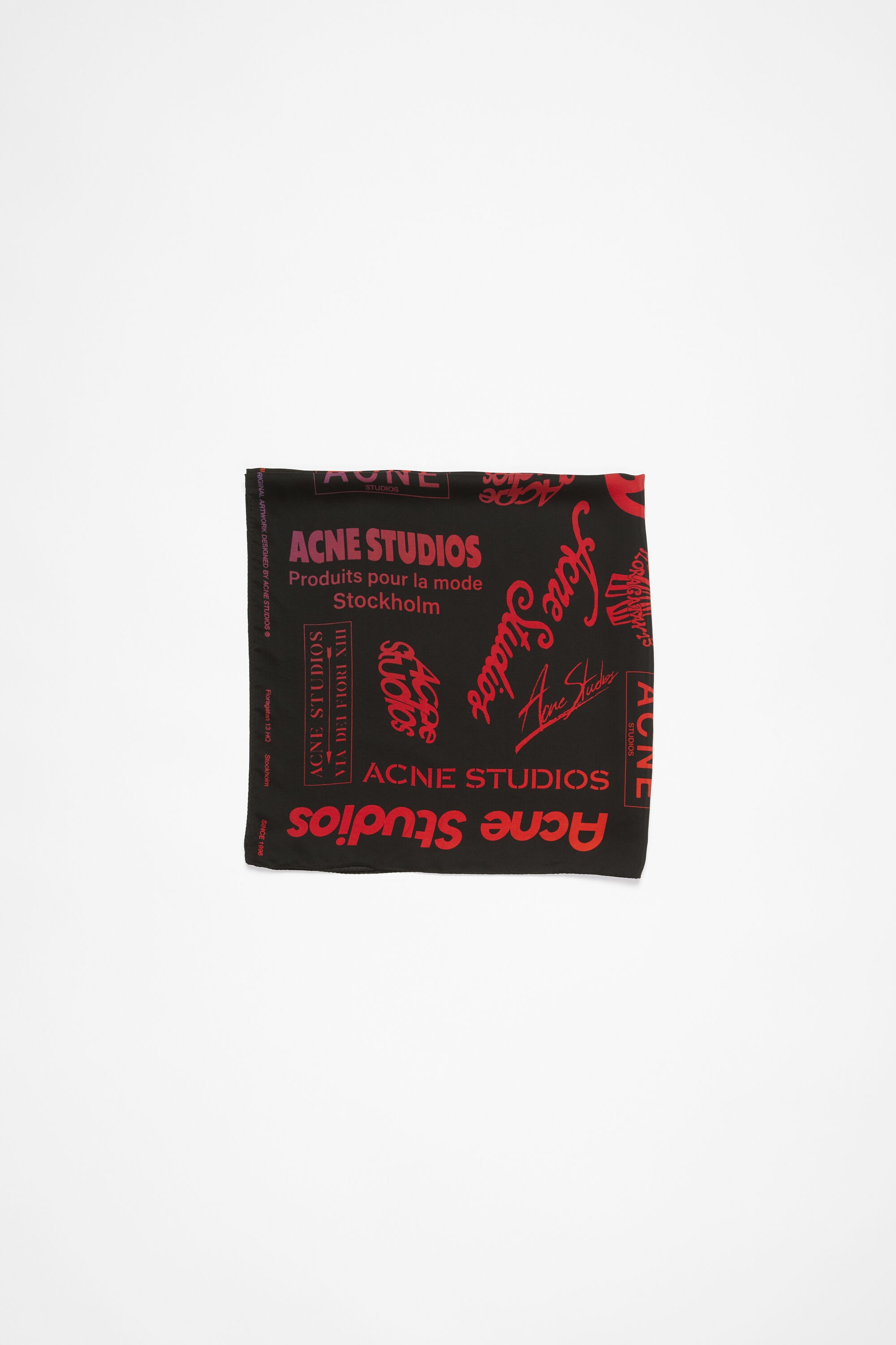 Brand logo silk scarf - Black - 1