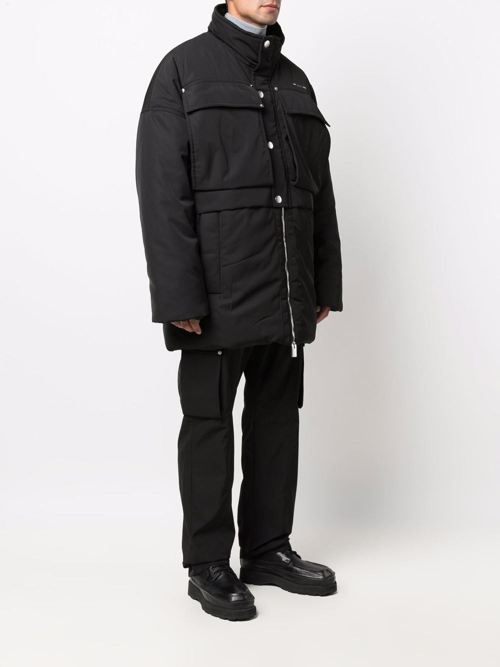 funnel neck padded coat - 3