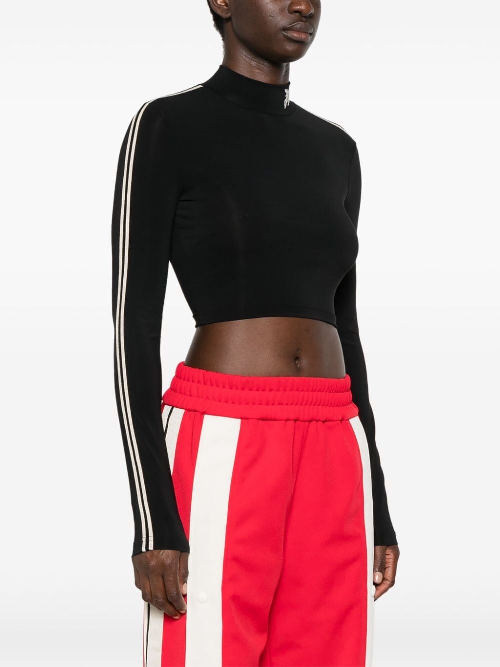 embroidered-logo cropped top - 3