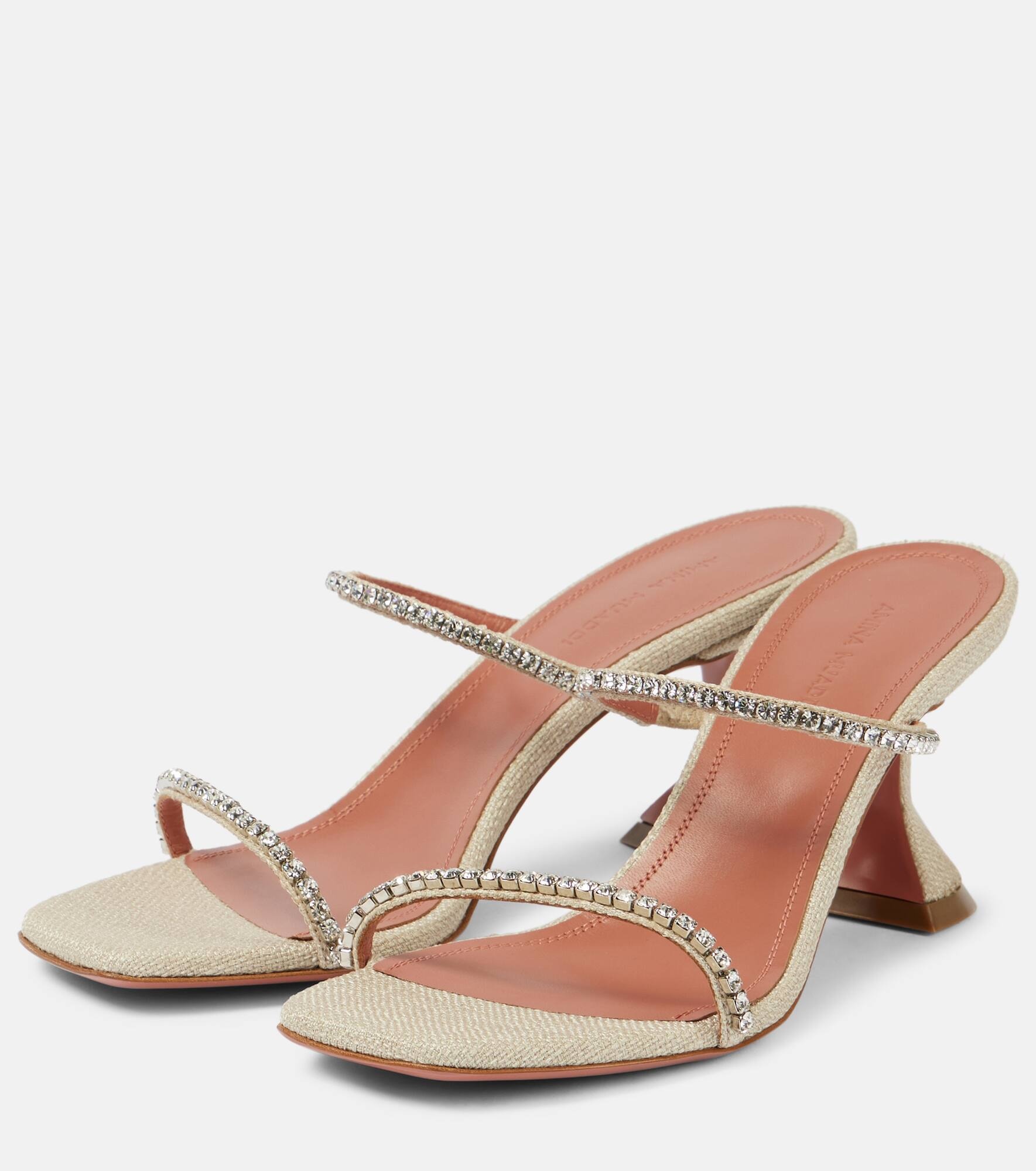 Gilda Glass 70 embellished canvas sandals - 5