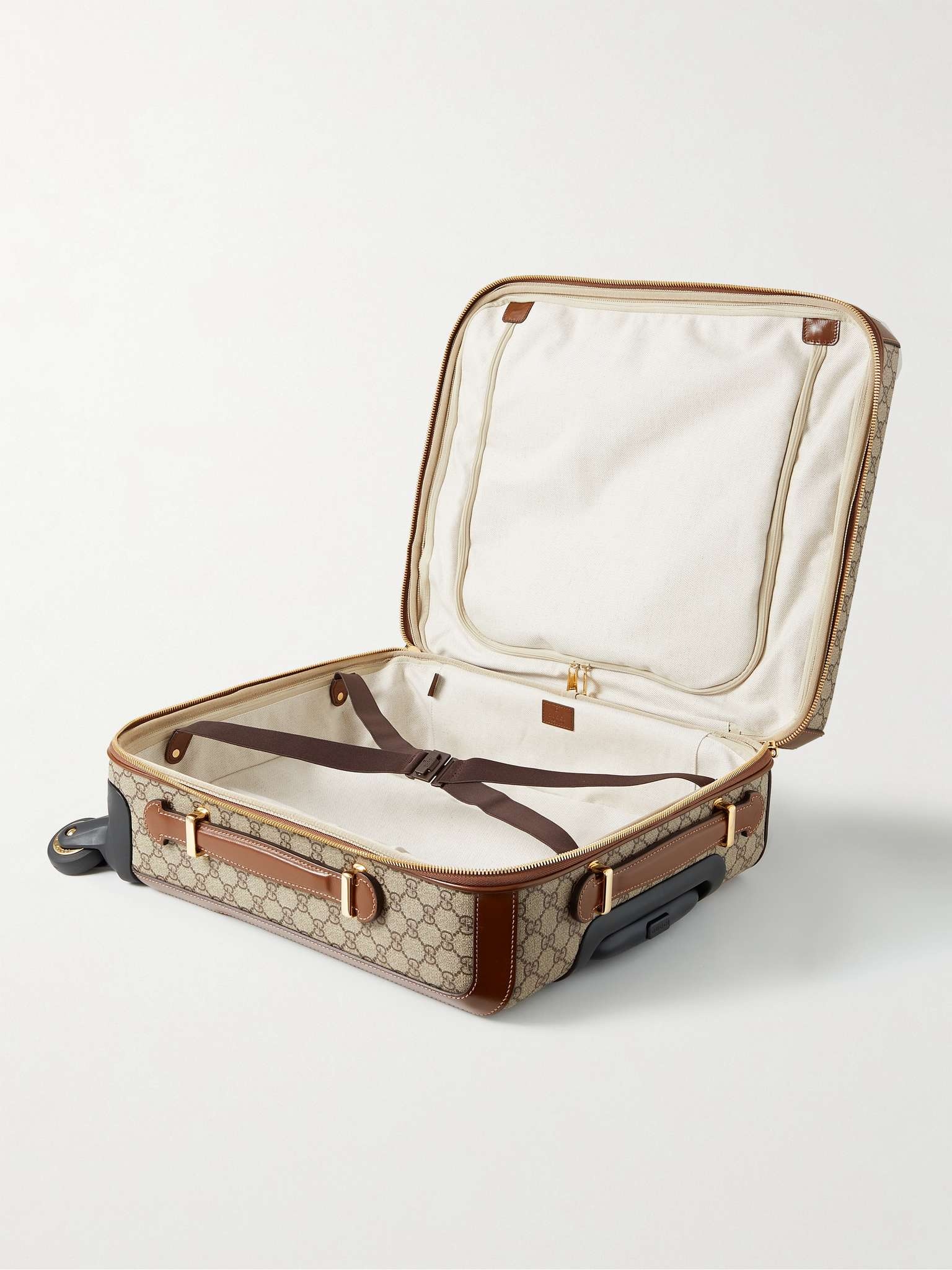 Small Cross-Grain Leather-Trimmed Monogrammed Canvas Suitcase - 3