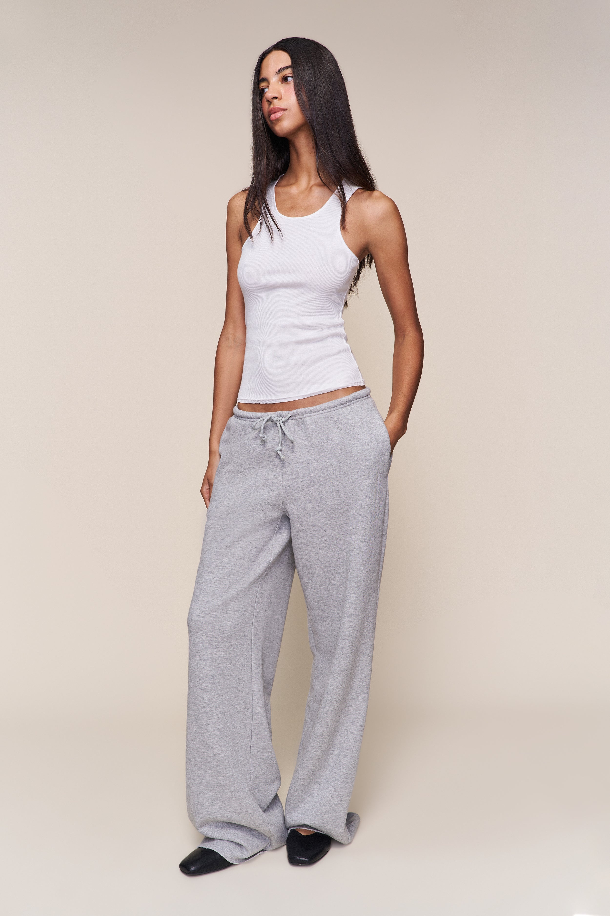 DRAWSTRING FLEECE PANT - 4