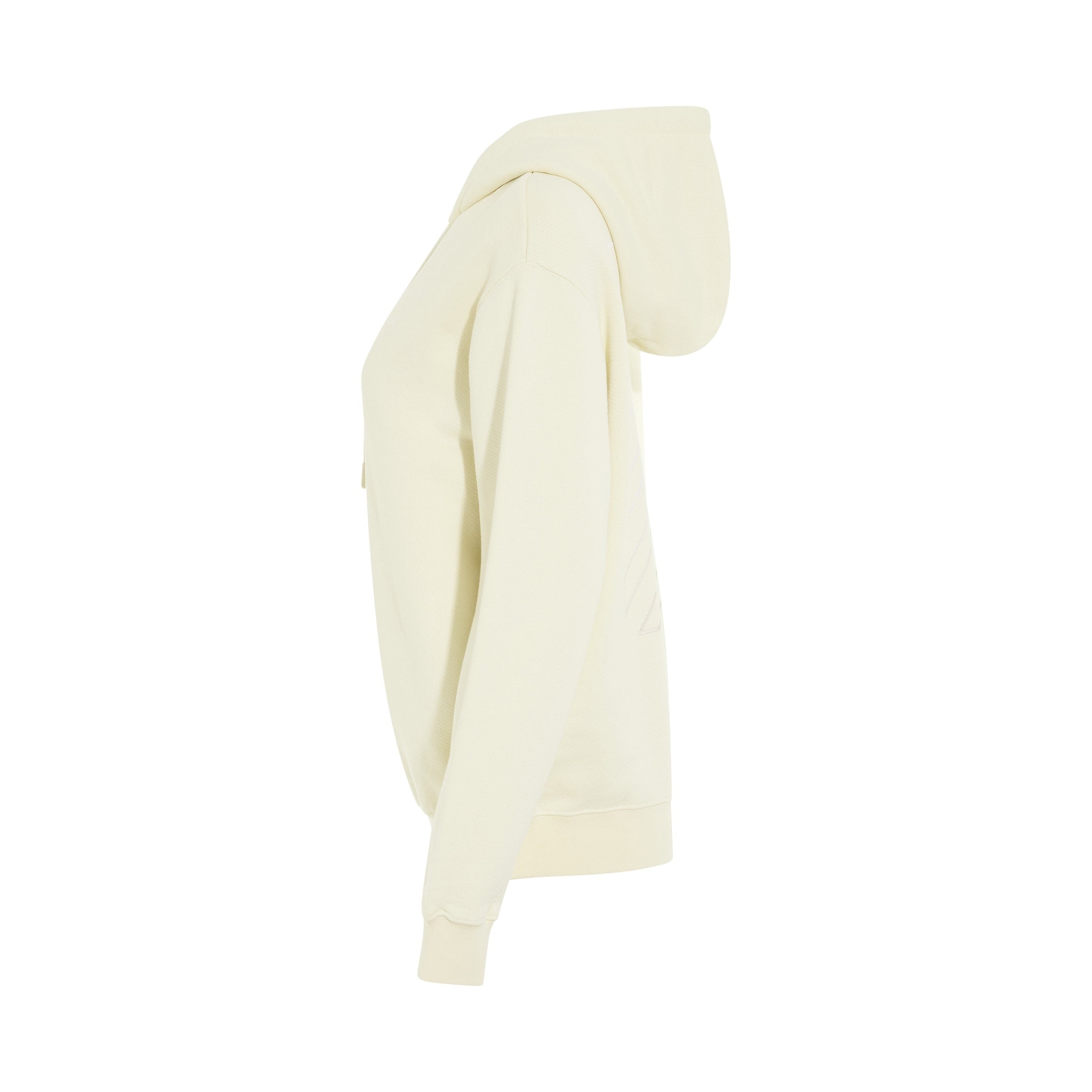 Embroidered Diagonal Tab Hoodie in Beige - 3