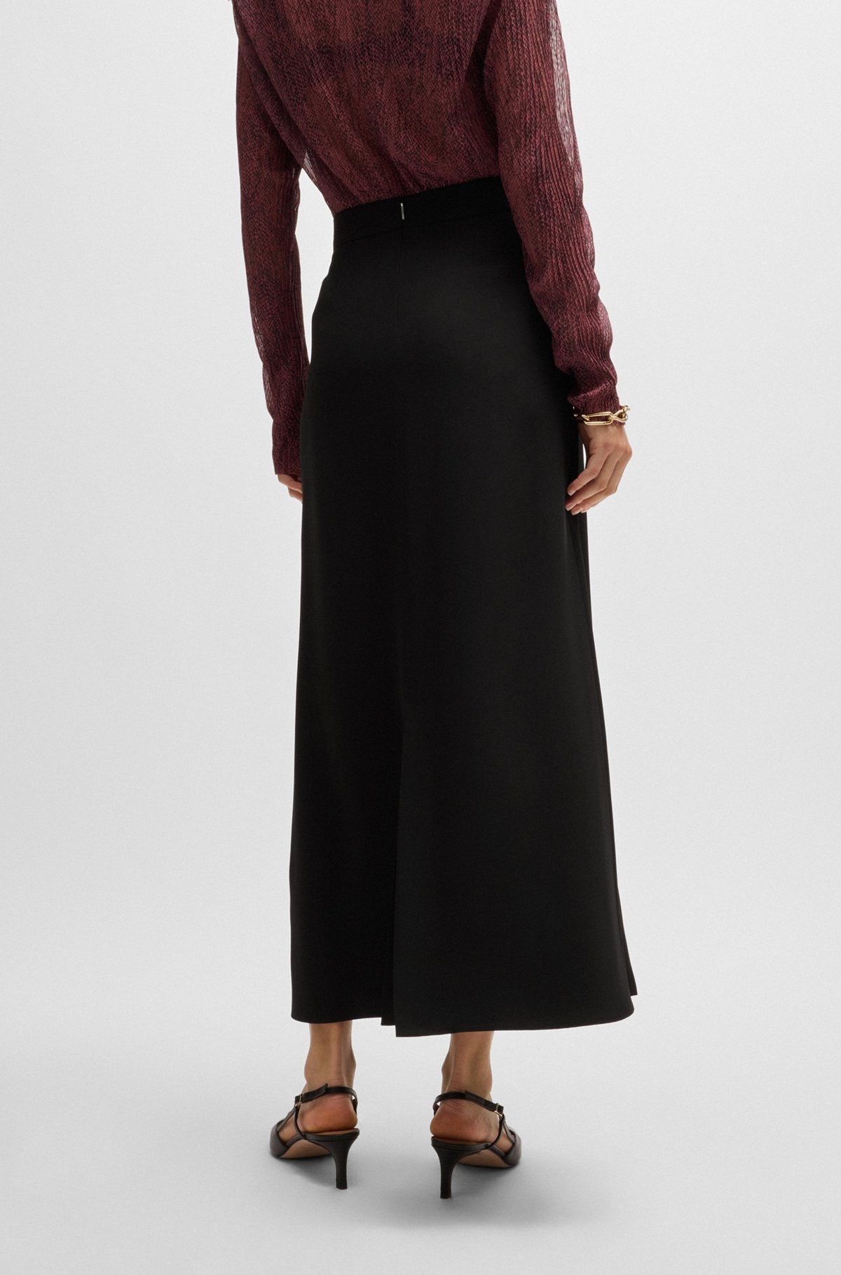 MAXI SKIRT WITH PLISSÉ DETAIL - 4