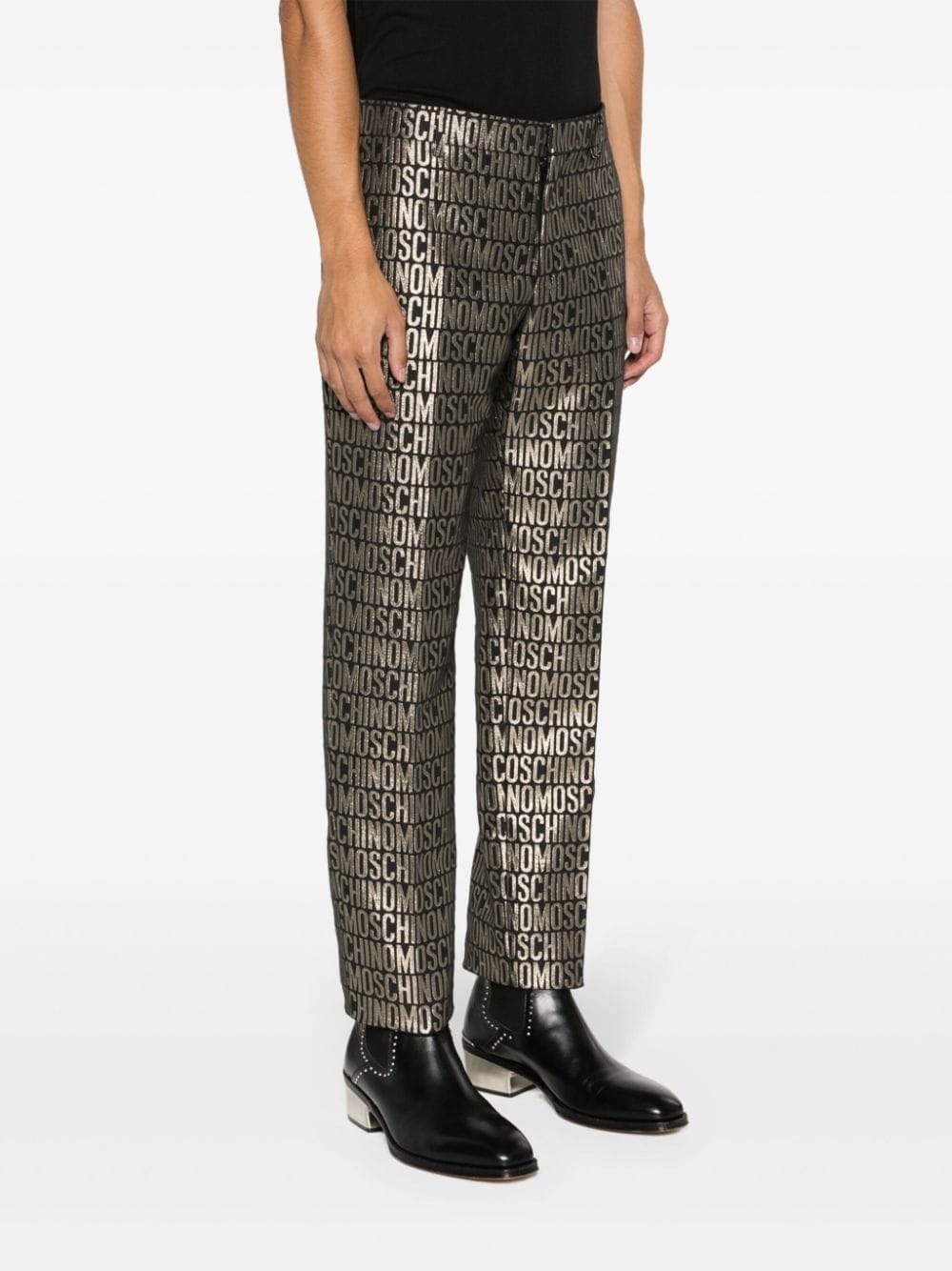 slim-cut logo-print trousers - 3