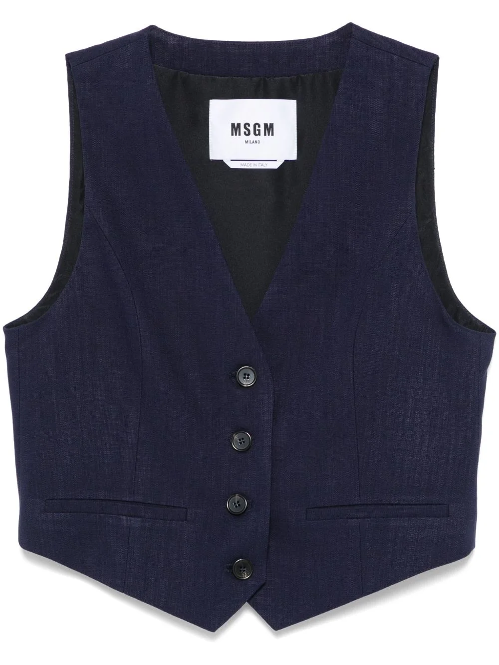 slub-texture waistcoat - 1