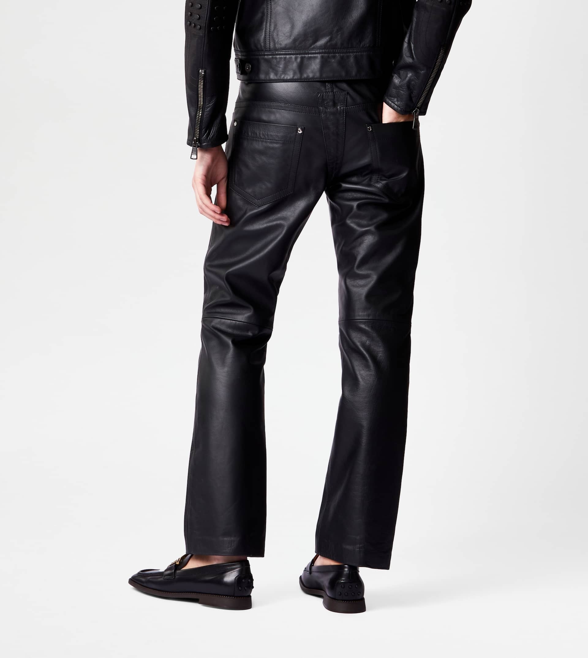 PANTS IN LEATHER - BLACK - 7