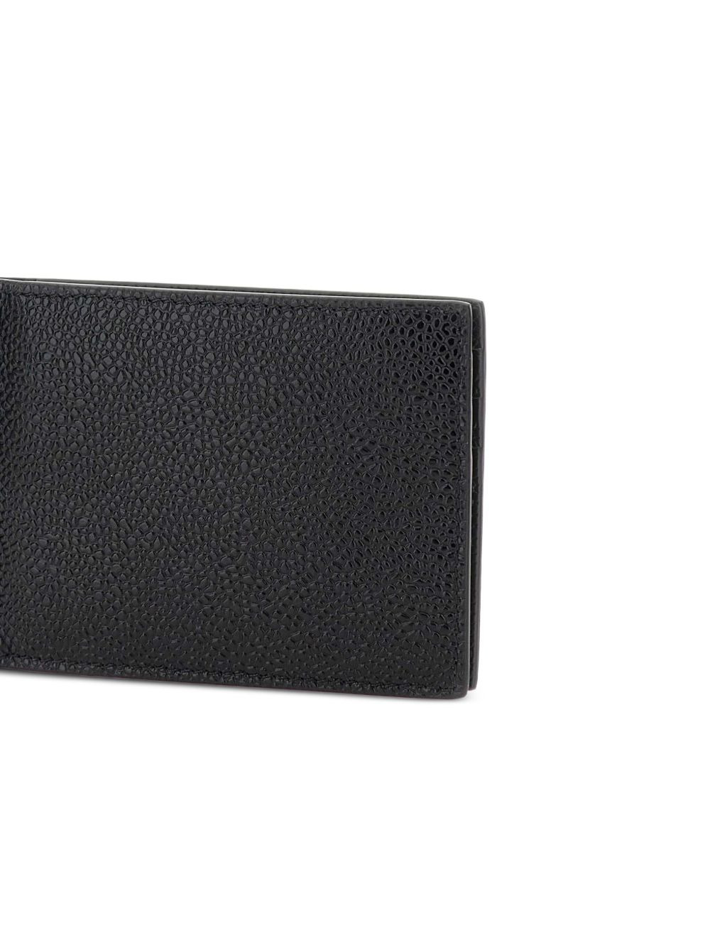 Money Clip Wallet In Black Pebble Grain - 5