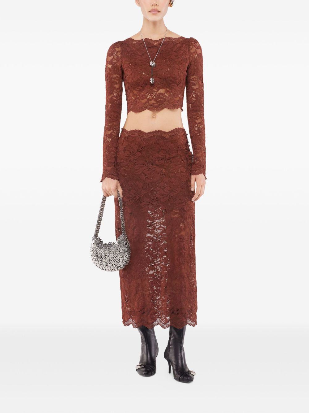 boat-neckline long-sleeve top - 2