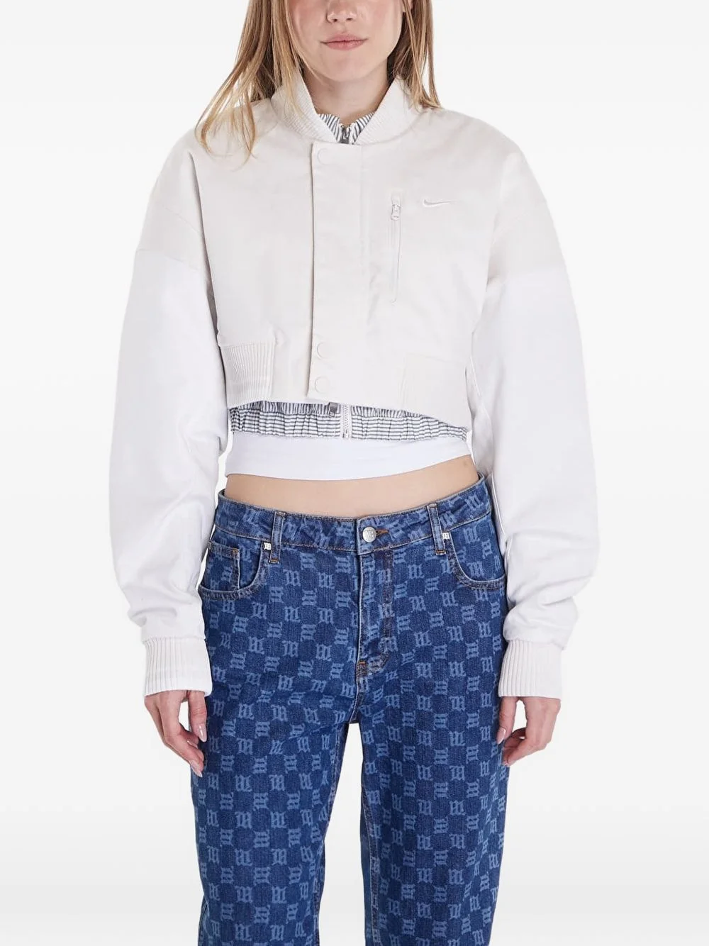 cropped bomber jacket - 1