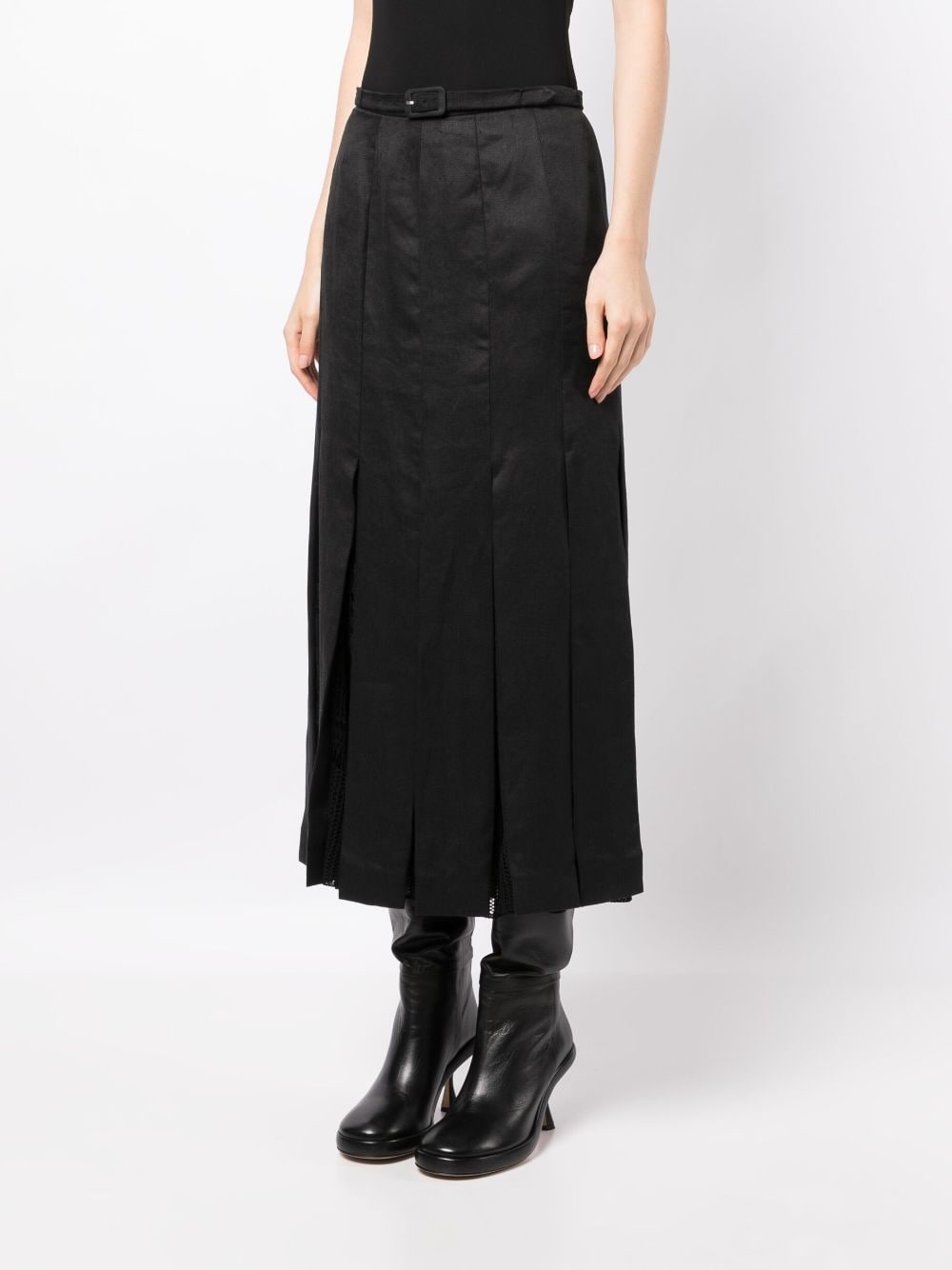 Edith pleated linen skirt - 3