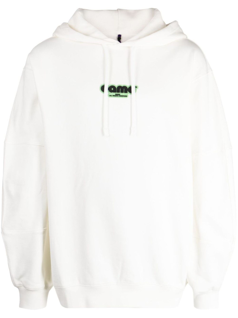 logo-patch cotton hoodie 1