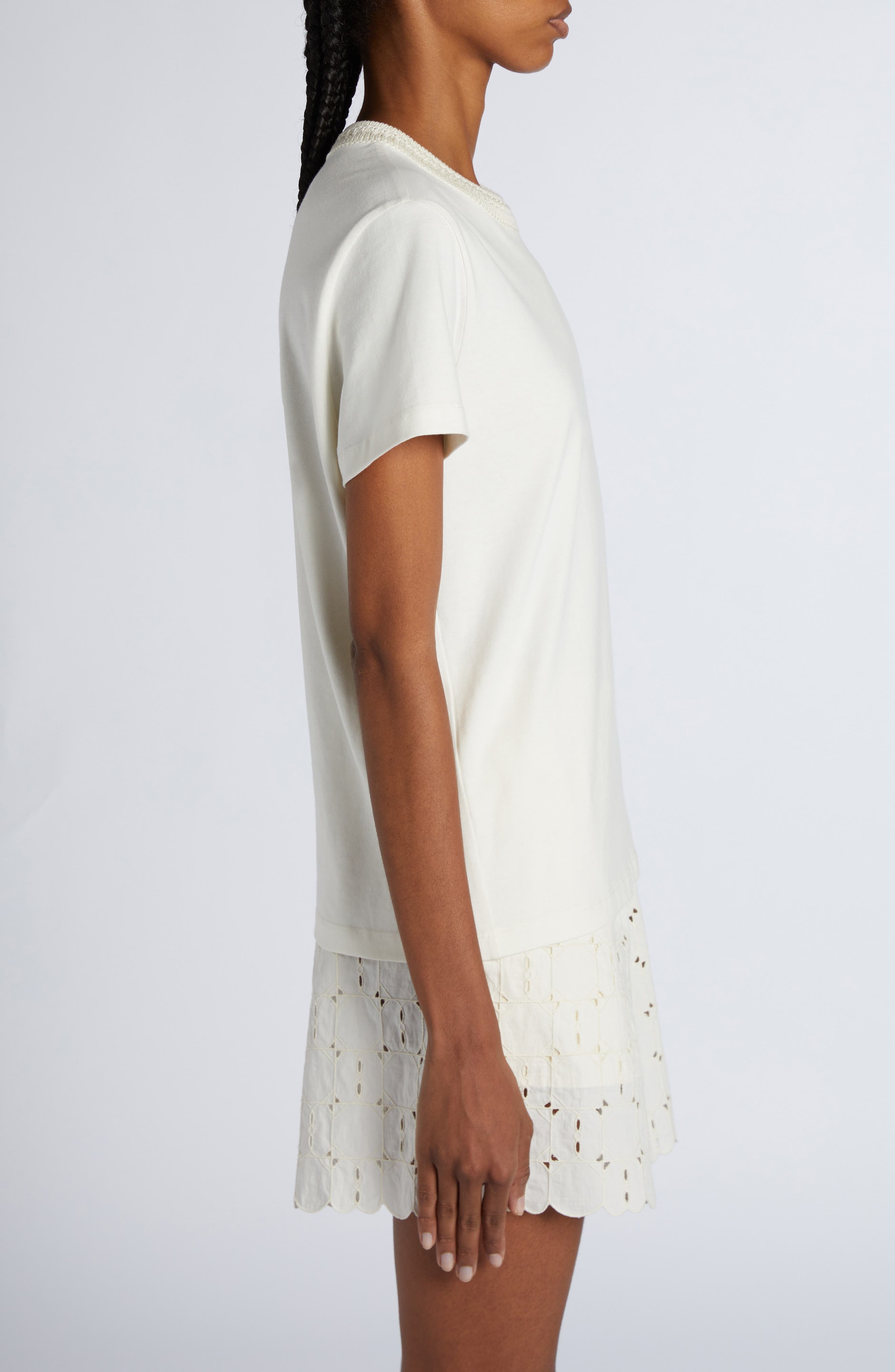 Moncler Crewneck T-Shirt in White at Nordstrom - 3