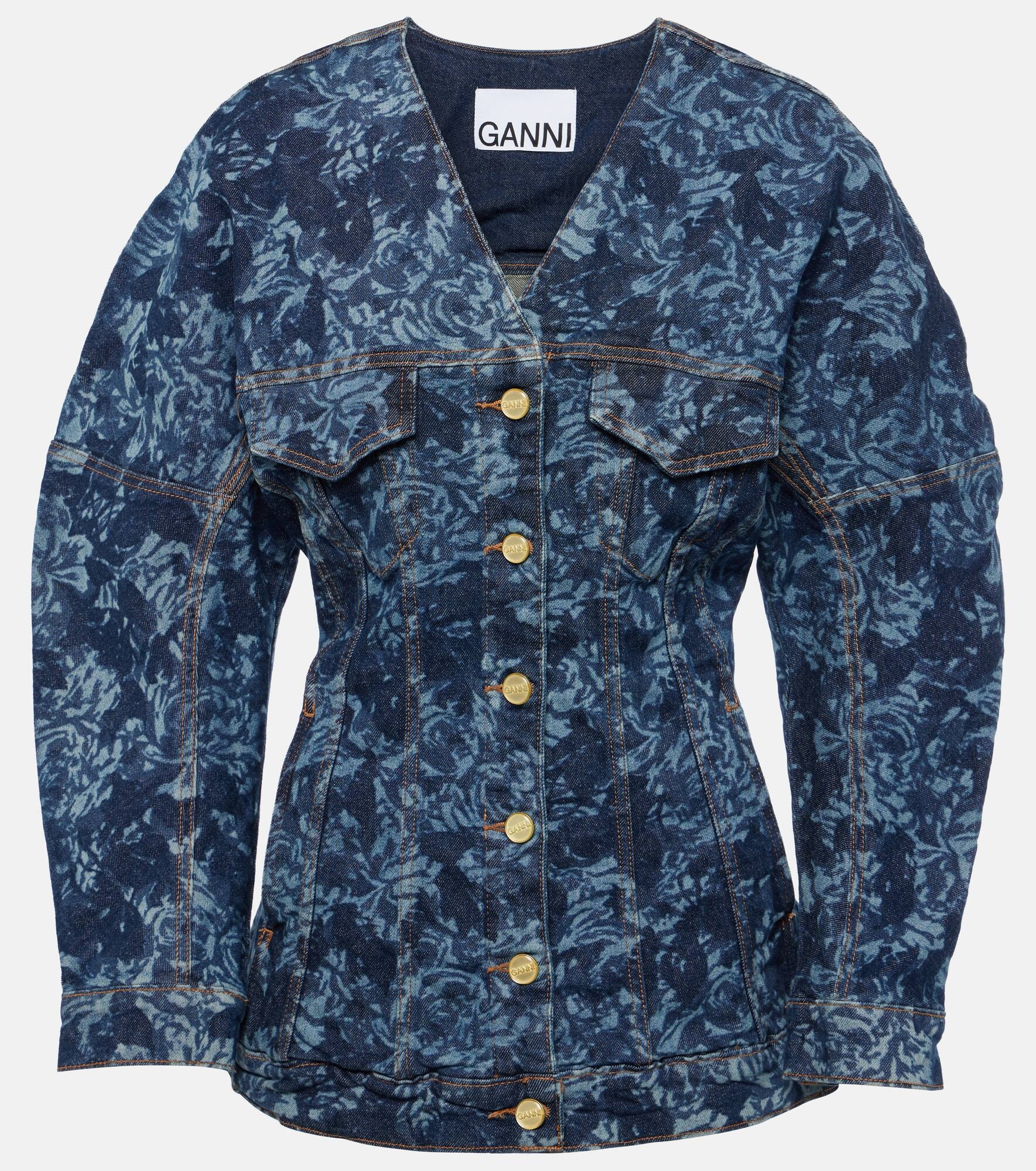Printed denim jacket - 1