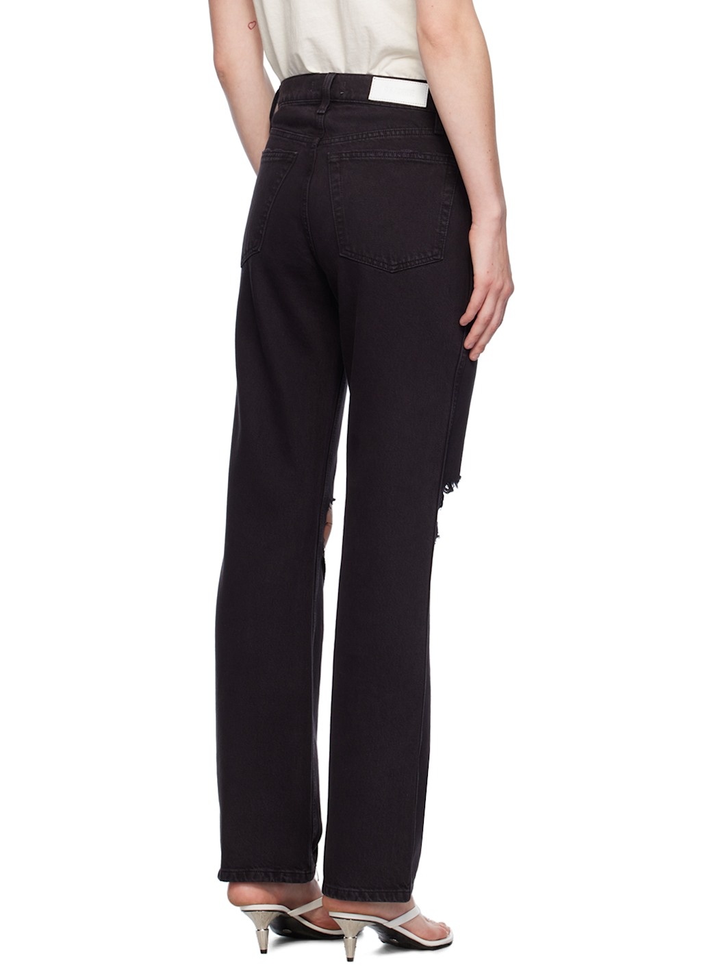 Black High-Rise Loose Jeans - 3