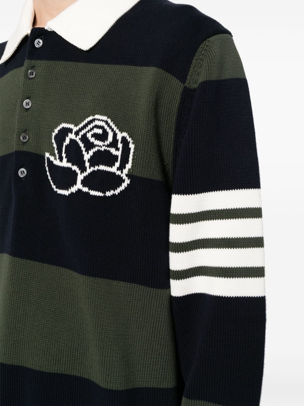 rose icon stripped polo jumper - 5
