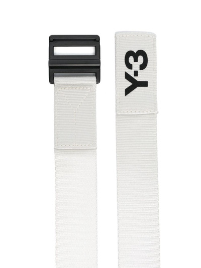 Y-3 logo-print buckle belt outlook