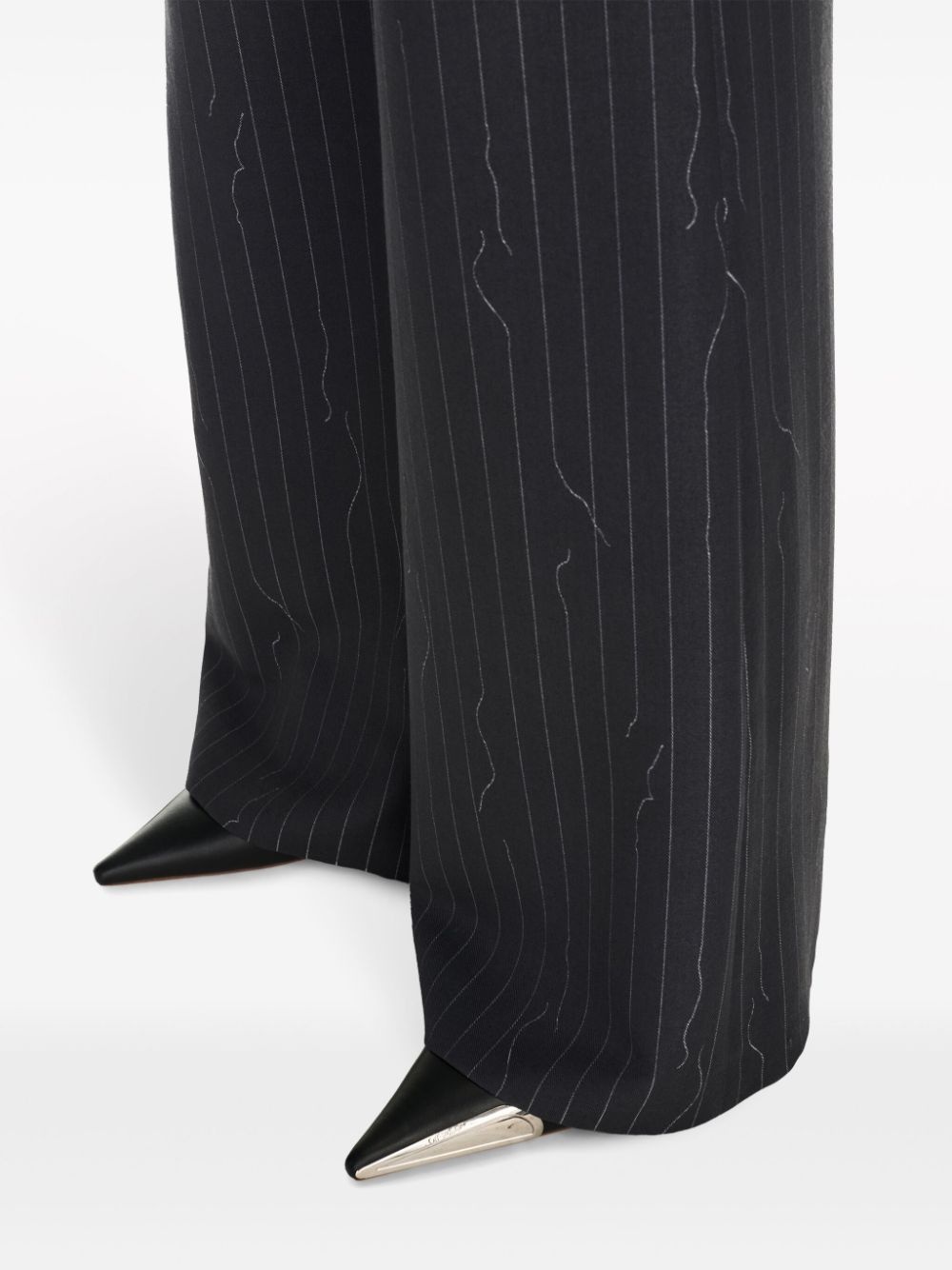 pinstripe-pattern virgin wool-blend trousers - 5
