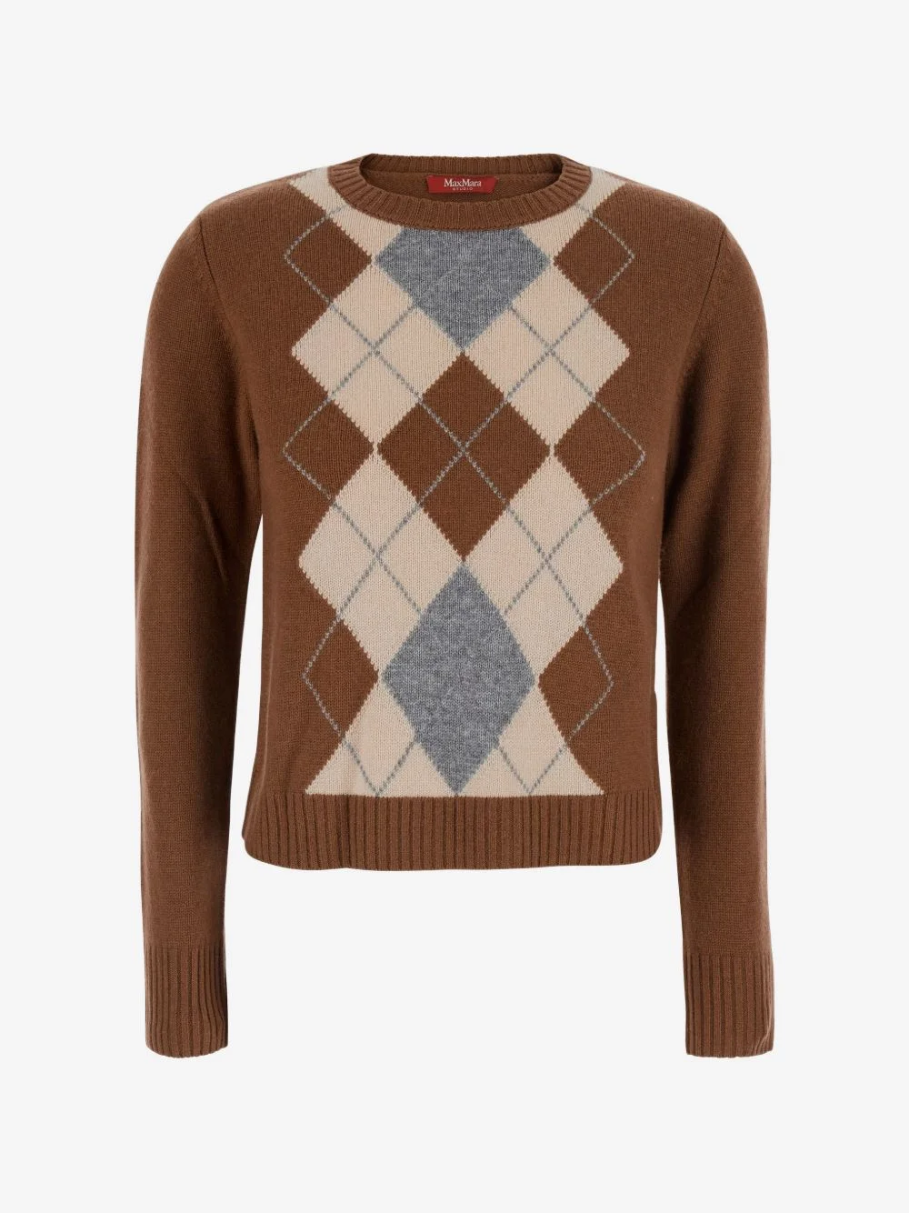 argyle-pattern sweater - 1