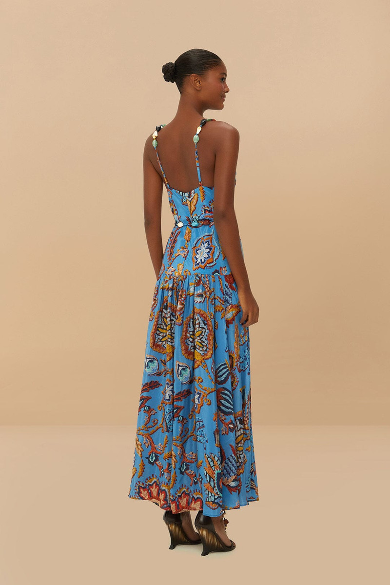 Blue Sunset Tapestry Sleeveless Midi Dress 4