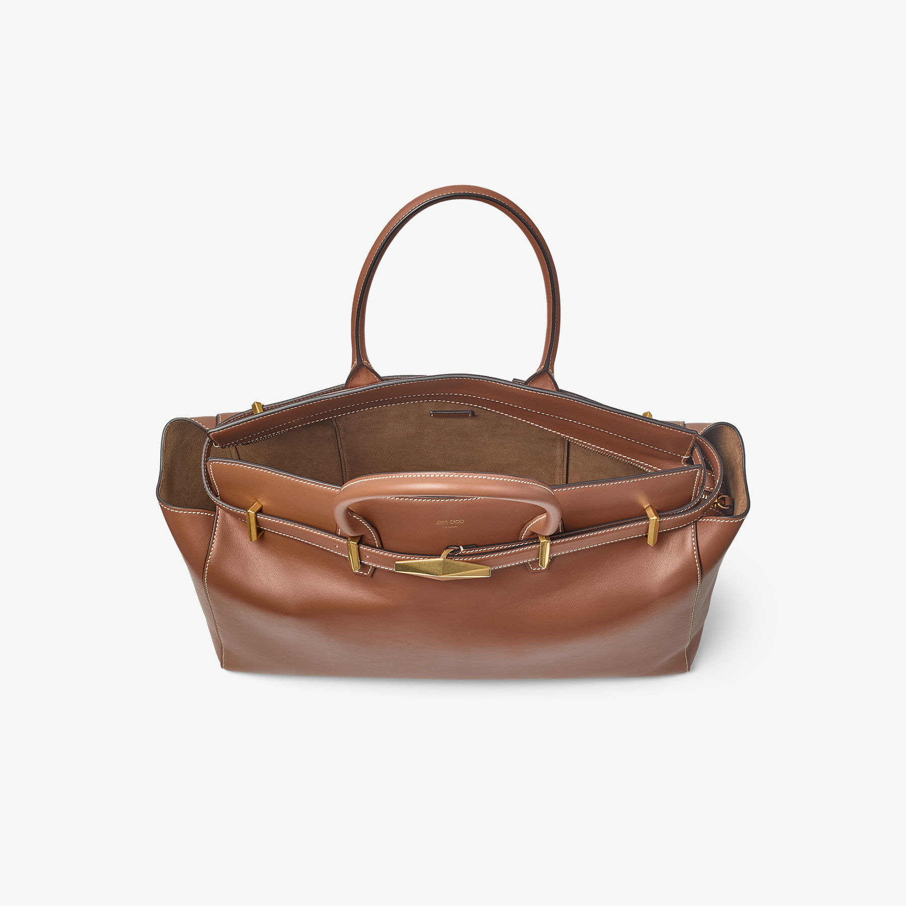 Diamond Belted Top Handle M
Tan Leather Top Handle Bag - 5