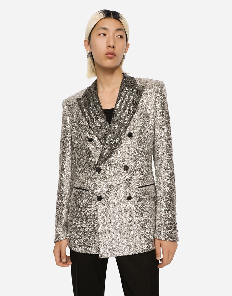 Double-breasted sequined Sicilia-fit jacket - 2