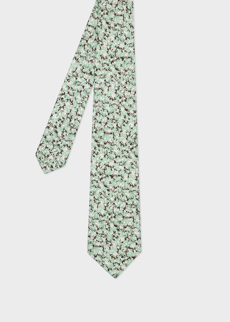 Light Green 'Digital Floral' Print Tie 1