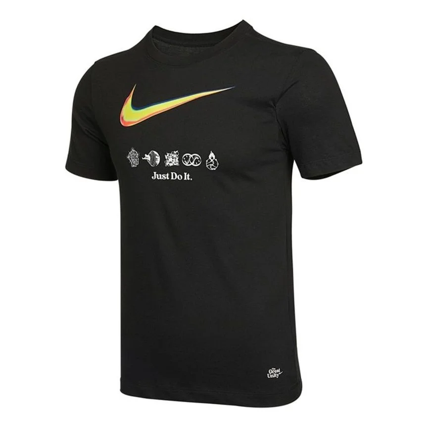 Nike Great Unity Ss Tee1 Casual Sport Breathable Logo Print Short Sleeves T Shirt Men's Black DM7907 - 1