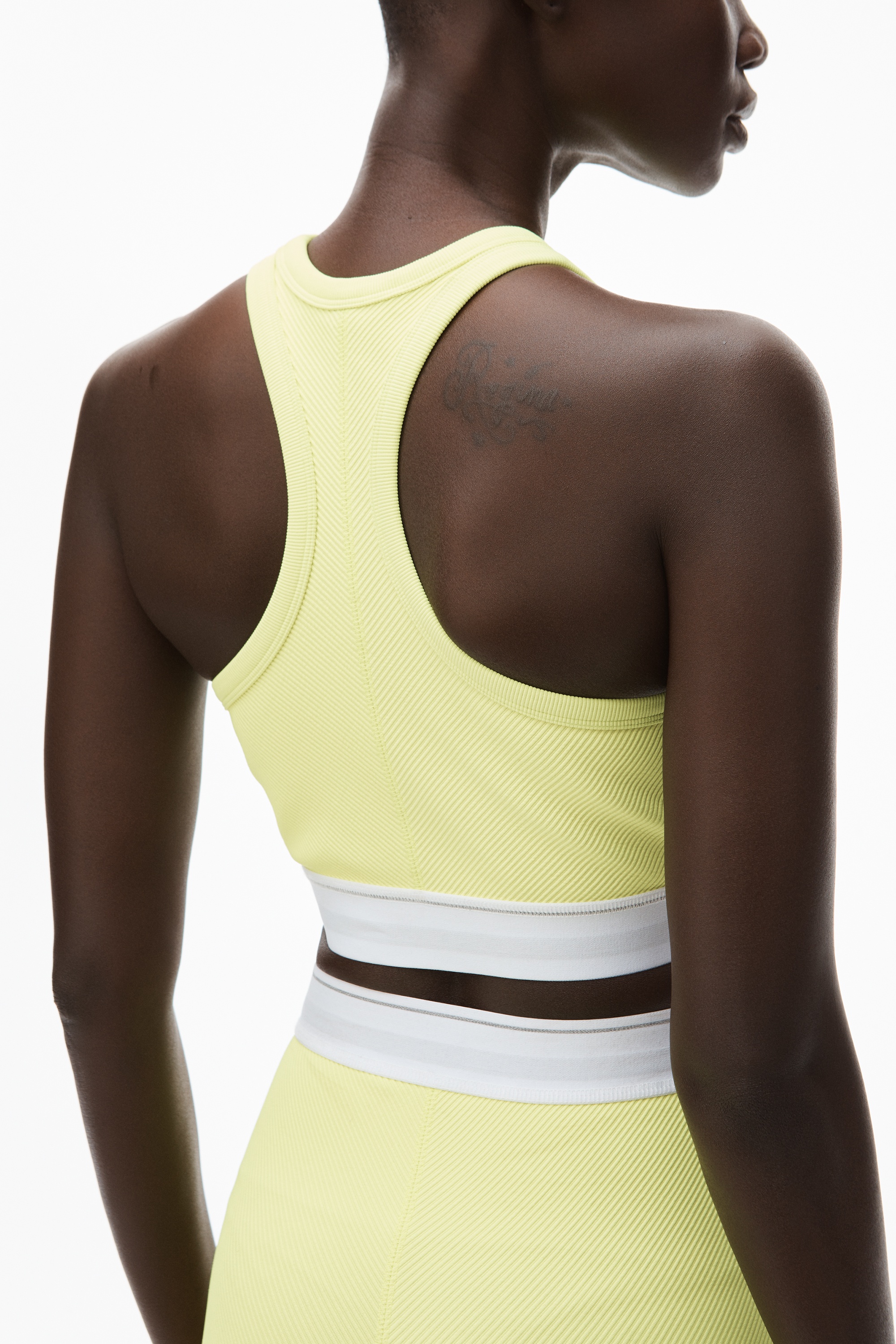 LOGO ELASTIC BRA TOP IN RIBBED JERSEY - 5